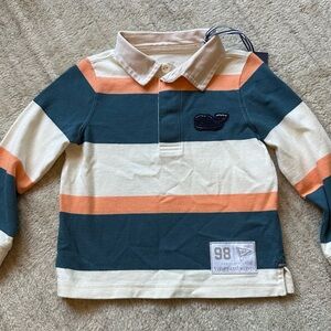 NWT Vineyard Vines Boys Cotton striped Rugby Shirt Classic Preppy Bright size 2t